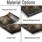 various types of printed materials, including a premium photo print, a gallery wrapped canvas, an acrylic print, and a metal/aluminum print.